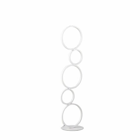 CLING 38.5 in. Else Nordic 5-Ring Shaped LED Metal Table Lamp, White CL3122376